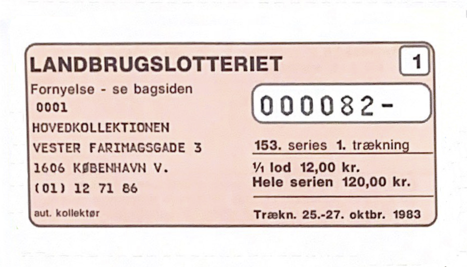 Lodseddel 1983